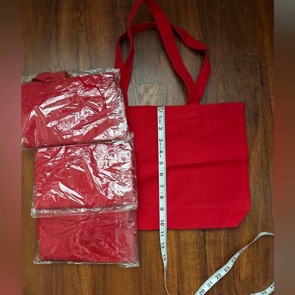 4 Red canvas bags-NEW-4 ttl bought for projects. 16” x 10” more colors a…
